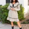 Tatiana Cream Ruffle Dress