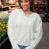 Taytum White Long Sleeve Cardigan