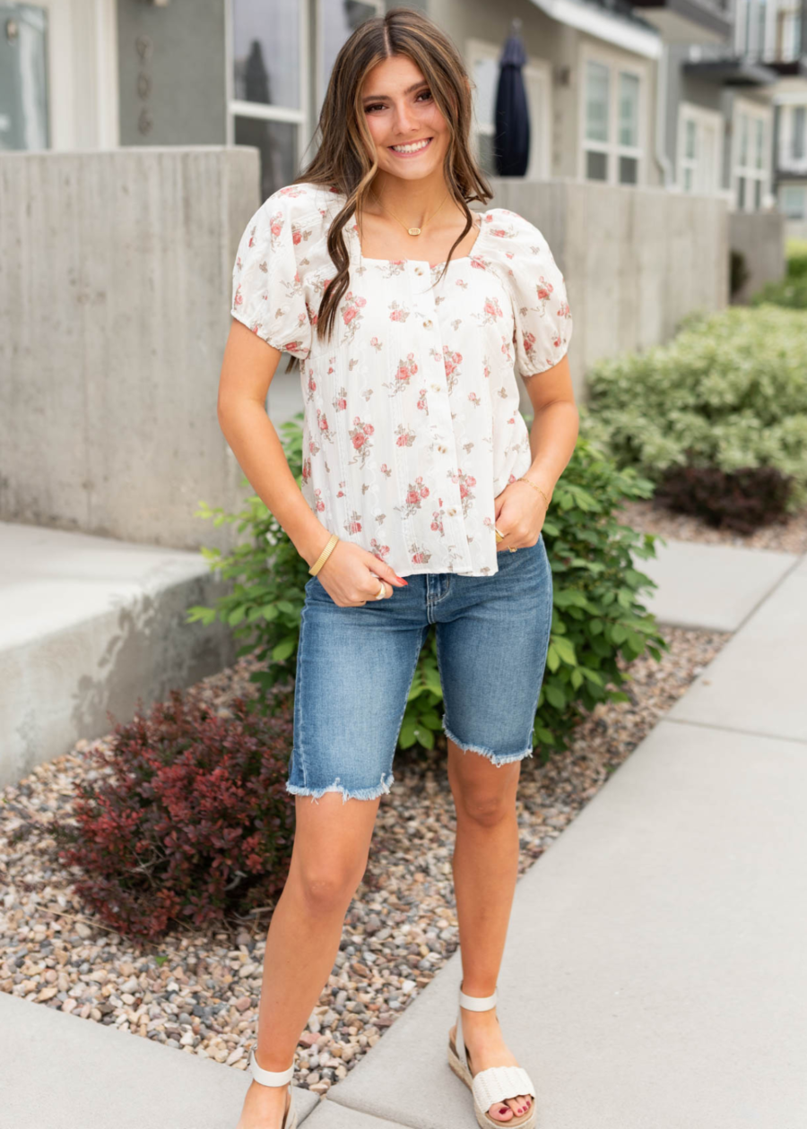 Teresa Denim Bermuda Shorts
