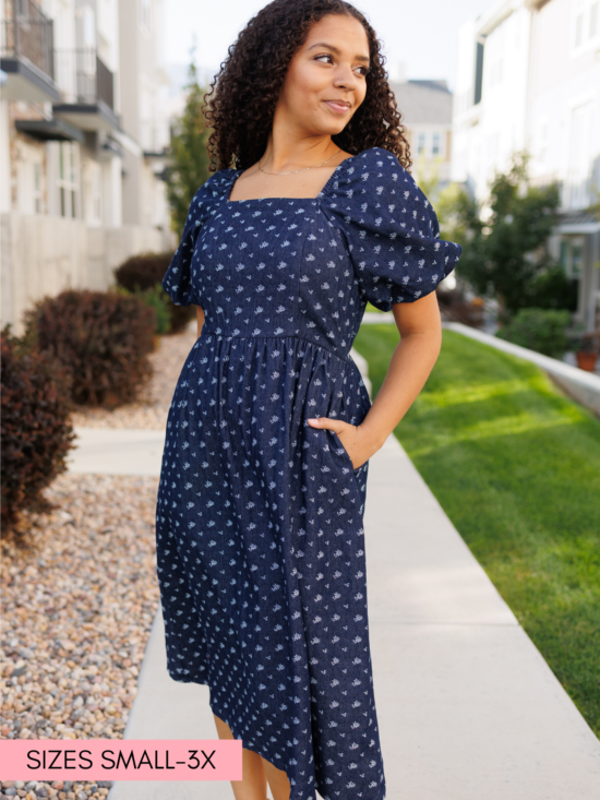 Tess Floral Denim Dress