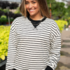 Tessa Black Striped Pullover