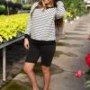 Tessa Black Striped Pullover