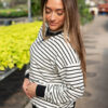 Tessa Black Striped Pullover