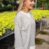 Tessa Grey Striped Pullover