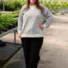 Tessa Grey Striped Pullover