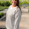 Tessa Grey Striped Pullover