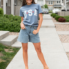 Thalia Denim High Waist Bermuda Shorts