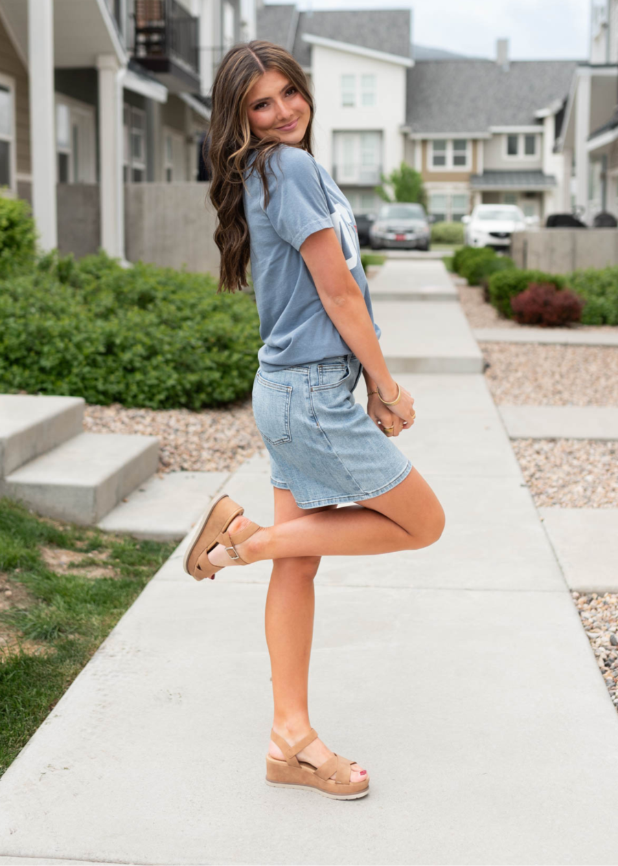 Thalia Denim High Waist Bermuda Shorts