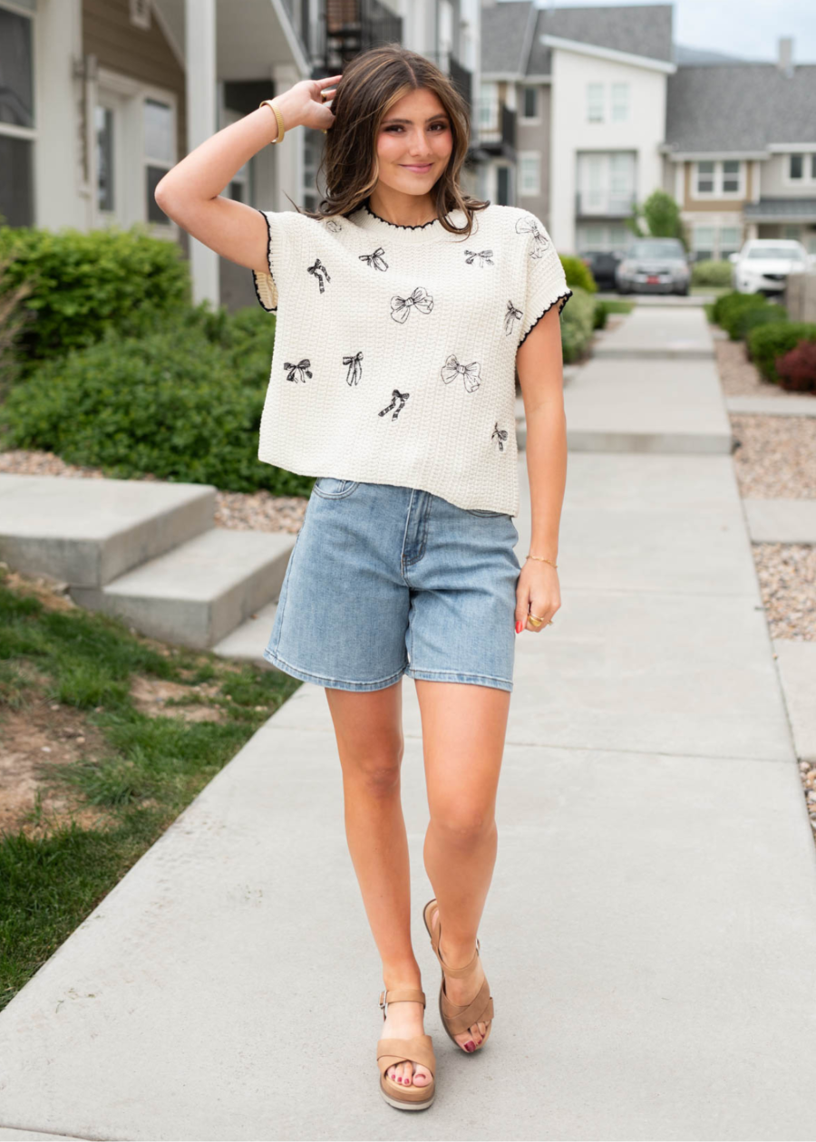 Thalia Denim High Waist Bermuda Shorts