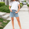 Thalia Denim High Waist Bermuda Shorts