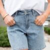 Thalia Denim High Waist Bermuda Shorts