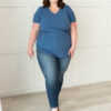 The Classic Blue V-Neck Top