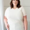 The Classic Cream V-Neck Top