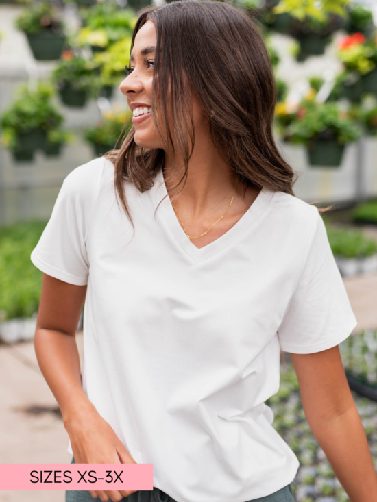 The Classic White V-Neck Top
