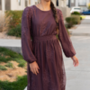 Tiana Dusty Plum Embroidred Chiffon Dress