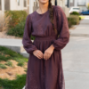 Tiana Dusty Plum Embroidred Chiffon Dress