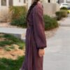 Tiana Dusty Plum Embroidred Chiffon Dress