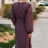 Tiana Dusty Plum Embroidred Chiffon Dress