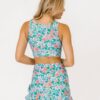 Trellis Floral Knotted Crop Top