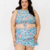 Trellis Floral Knotted Crop Top
