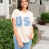 USA Beige Graphic Tee