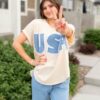 USA Beige Graphic Tee