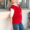 Valentina Red Knit Sweater Vest
