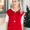 Valentina Red Knit Sweater Vest