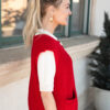 Valentina Red Knit Sweater Vest