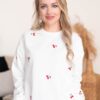 Valerie White Cherry Pullover