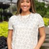 Vanessa Grey Leopard Print Top