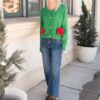 Veronica Green Christmas Bow Cardigan
