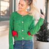 Veronica Green Christmas Bow Cardigan