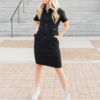 Vienna Black Denim Zipper Dress