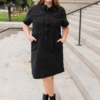 Vienna Black Denim Zipper Dress