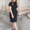 Vienna Black Denim Zipper Dress