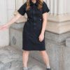 Vienna Black Denim Zipper Dress