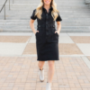 Vienna Black Denim Zipper Dress