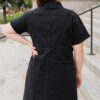 Vienna Black Denim Zipper Dress