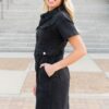Vienna Black Denim Zipper Dress
