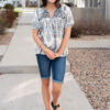 Vivianne Black Pattern Top