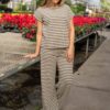 Vivienne Olive Striped Lounge Top
