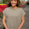 Vivienne Olive Striped Lounge Top