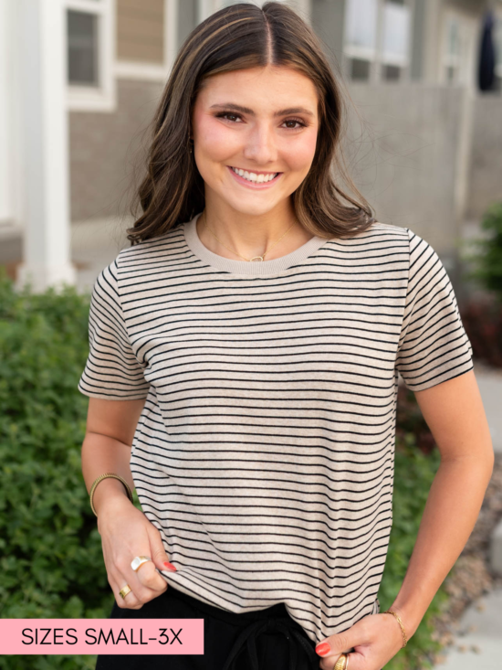 Willow Black Stripe Top