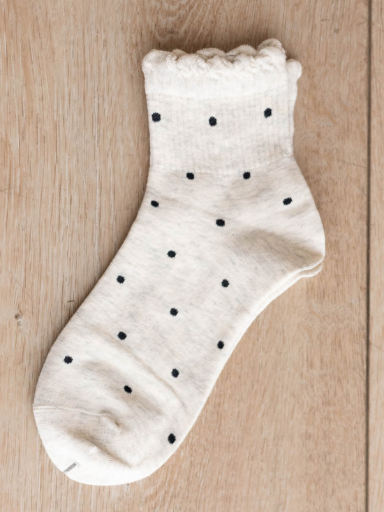 Wren Grey Polka Dot Socks