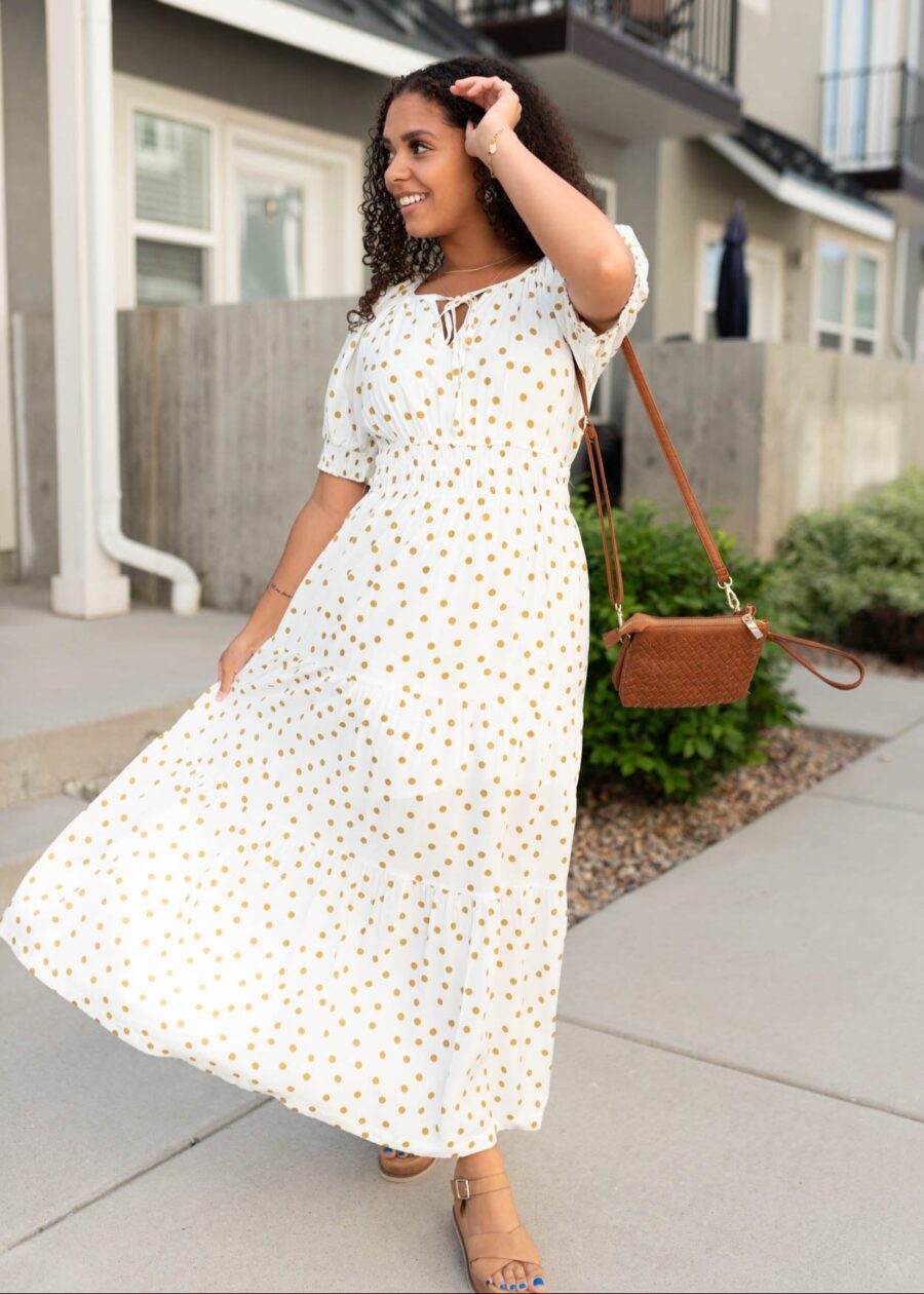 Wren White Polka Dot Dress