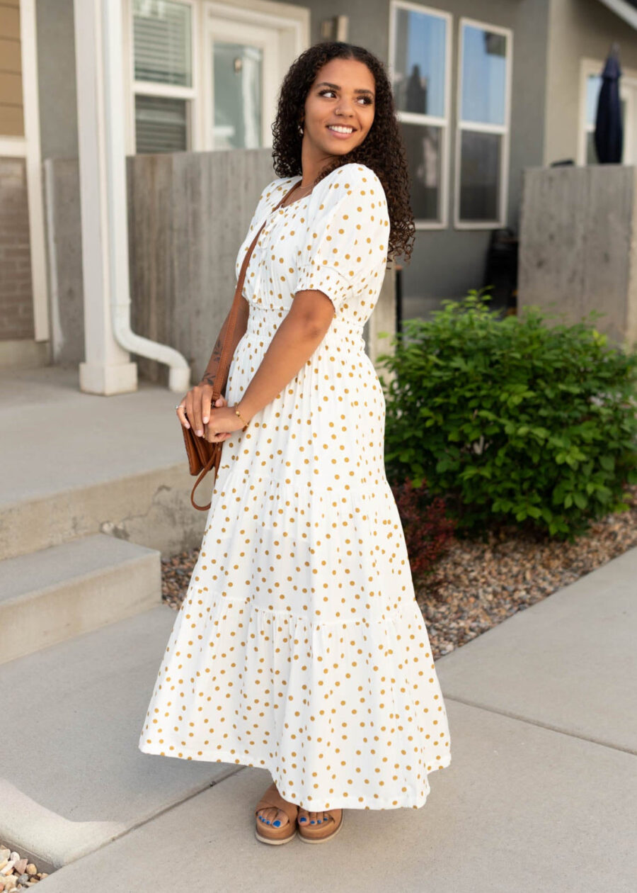 Wren White Polka Dot Dress