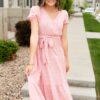 Xandra Blush Pink Tie Waist Dress