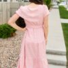 Xandra Blush Pink Tie Waist Dress