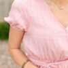 Xandra Blush Pink Tie Waist Dress